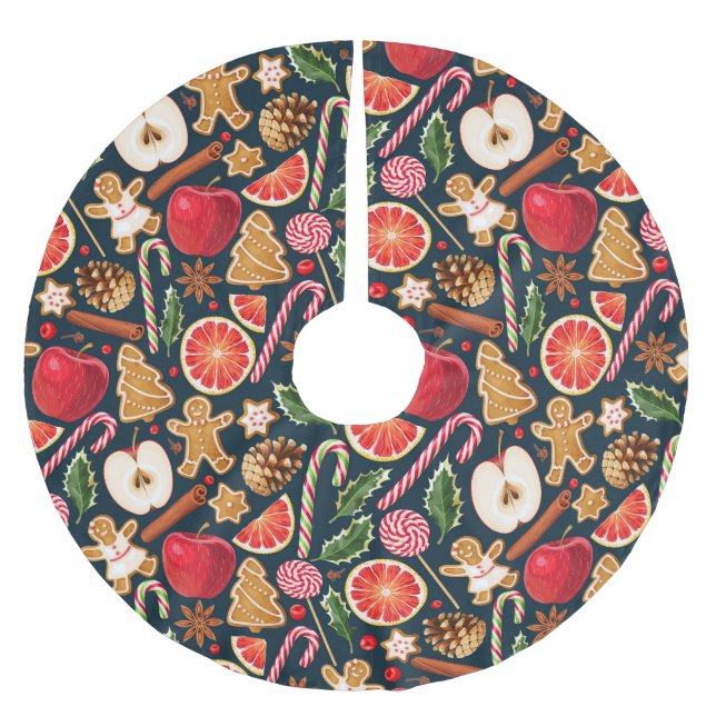 Pretty Christmas Pattern  Brushed Polyester Tree Skirt (Front)