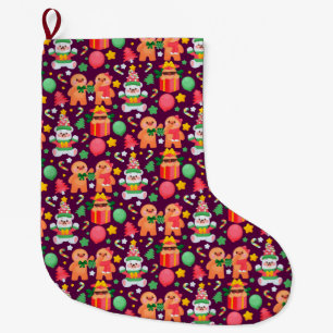 Pretty Christmas Pattern Large Christmas Stocking