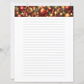 Pretty Christmas Red Decor Stationery
