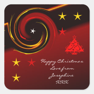Pretty Christmas Red Sticker for Gifts