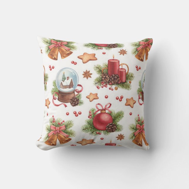 Pretty Christmas Square Pillow (Front)