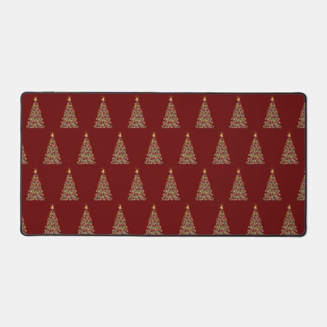Pretty Christmas Tree Pattern Stylish Holiday  Desk Mat (Front)