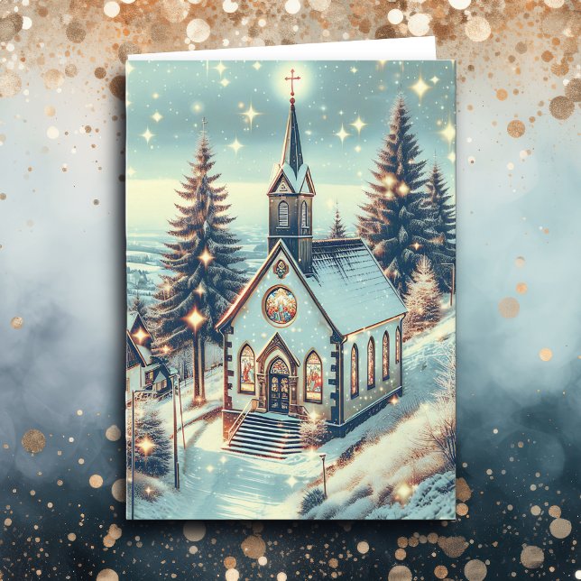 Pretty Church on a Winter Day Christmas Card (Creator Uploaded)