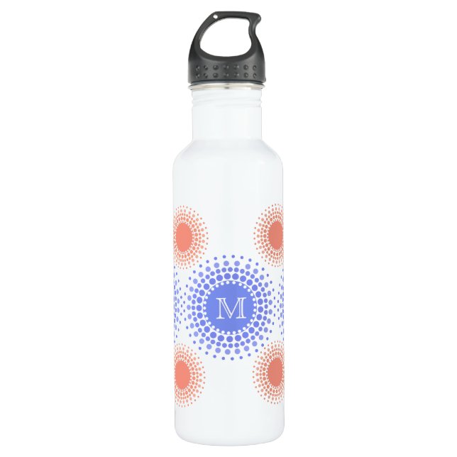 Pretty Circles and Monogram 710 Ml Water Bottle (Front)