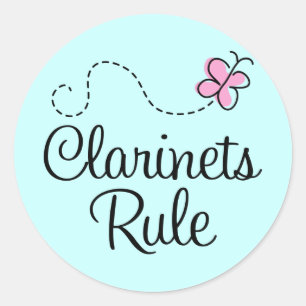 Pretty Clarinets Rule Music Gift Classic Round Sticker