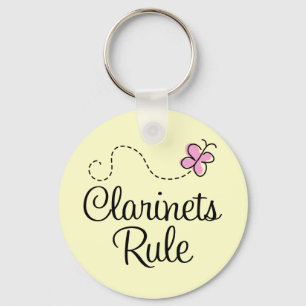 Pretty Clarinets Rule Music Gift Key Ring