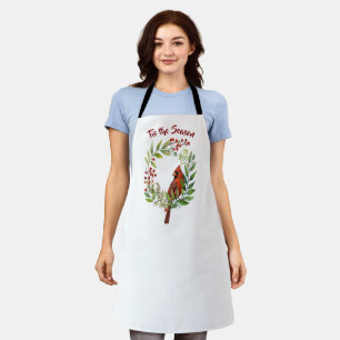 Pretty Classic Cardinal Red Bird Apron