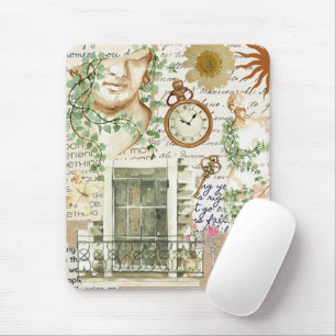Pretty classic collage art greek statue antique mouse pad