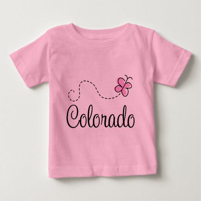 Pretty Colorado Butterfly Baby Tee (Front)