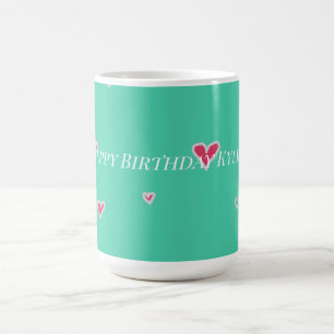 Pretty Colorful Birthday Cute Hearts For Her Mug