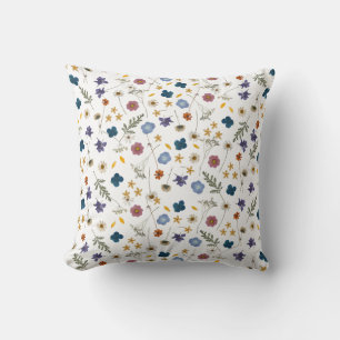 Pretty Colorful Wildflowers Girly Floral Cushion