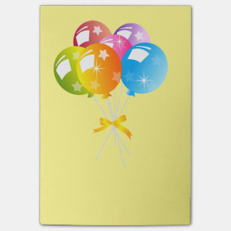pretty coloured balloons post-it notes