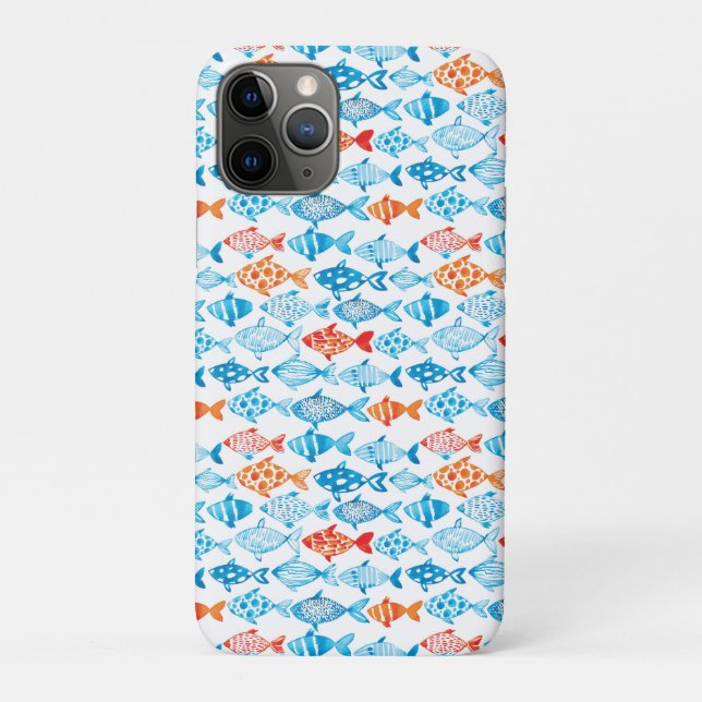 Pretty Coloured Fish Blue Red Case-Mate iPhone Case (Back)