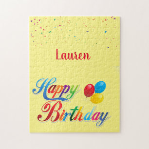 Pretty Coloured Happy Birthday Balloons Jigsaw Puzzle