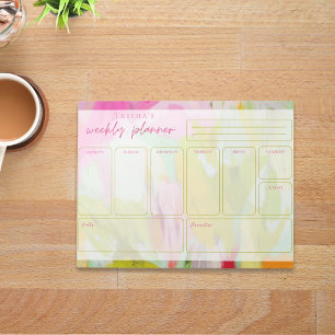 Pretty Colourful Abstract Weekly Planner Notepad