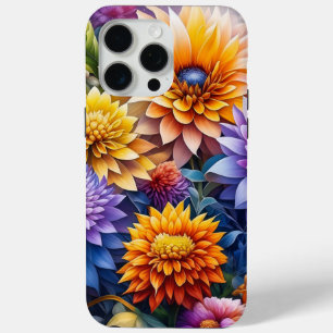 Pretty Colourful Ai Art Flowers Personalised iPhone 15 Pro Max Case