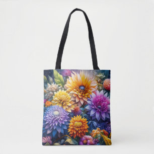 Pretty Colourful Ai Art Flowers  Tote Bag