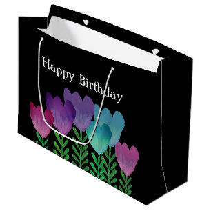 Pretty Colourful Birthday Floral Large Gift Bag