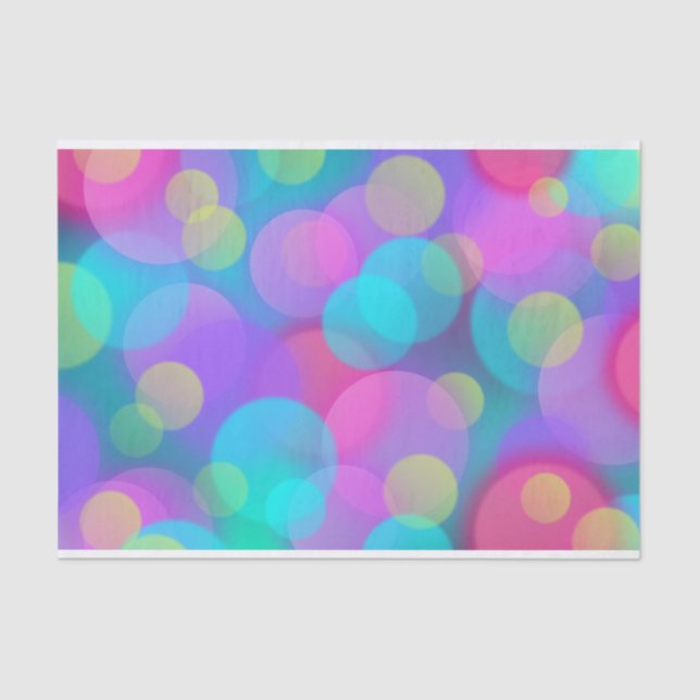 Pretty Colourful Bokeh Circles Design Tissue Paper (Front)