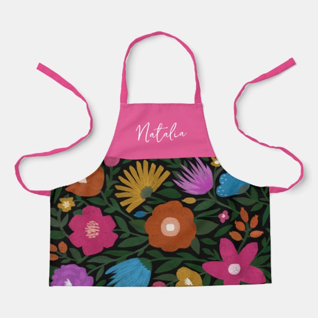 Pretty Colourful Bold Florals | Kids Apron (Front)