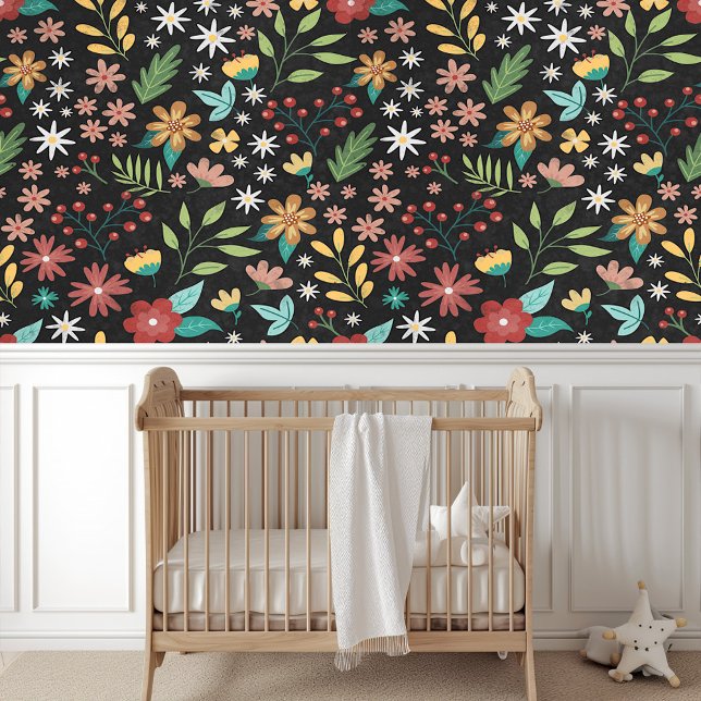 Pretty Colourful Botanical Floral Art Pattern Wallpaper (Creator Uploaded)