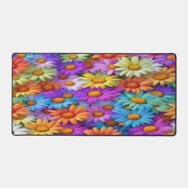 Pretty Colourful Daisies - Desk Mat (Front)