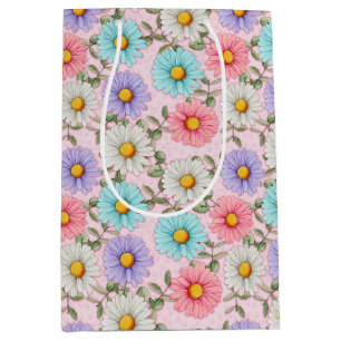 Pretty Colourful Daisies Medium Gift Bag