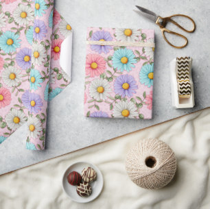 Pretty Colourful Daisies Wrapping Paper