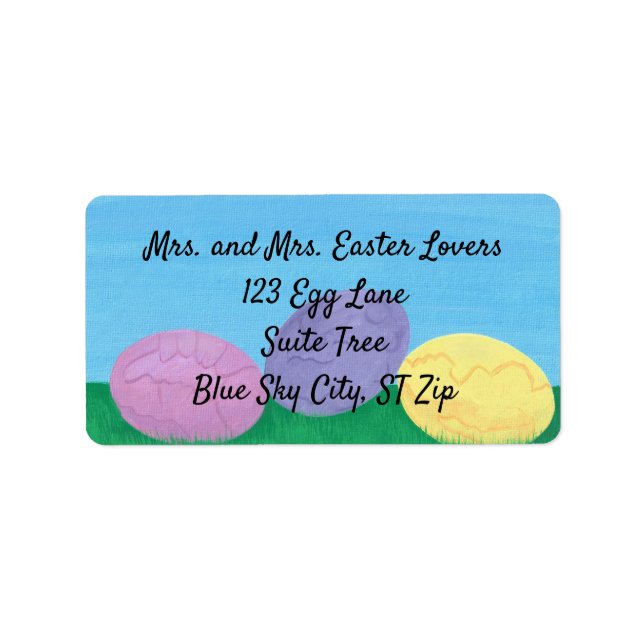 Pretty Colourful Easter Eggs Address Labels (Front)