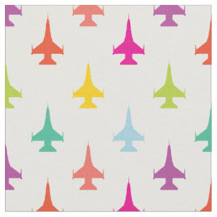 Pretty Colourful F-16 Viper Fighter Jet Pattern Fabric
