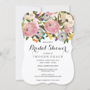 Pretty Colourful Floral Bridal Shower Invitation