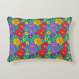 Pretty Colourful Floral Pattern Decorative Cushion