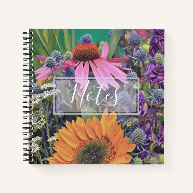 Pretty Colourful Flower Market Notes Notebook (Front)