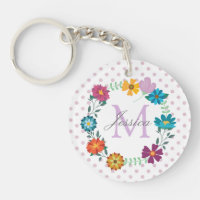 Pretty Colourful Flower Wreath Personalised Dotty
