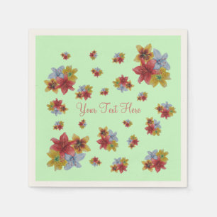 pretty colourful flowers red and yellow floral napkin