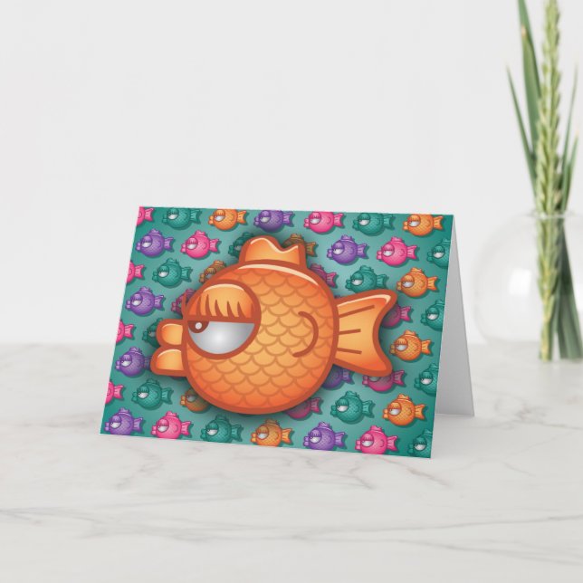 Pretty Colourful Goldfish Greeting Card (Front)