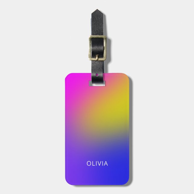 Pretty Colourful Gradient Luggage Tag (Front Vertical)