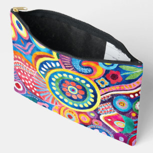 Pretty Colourful Hippie Abstract Accessory Pouch