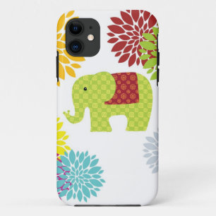 Pretty Colourful Hippie Elephant Flower Power iPhone 11 Case