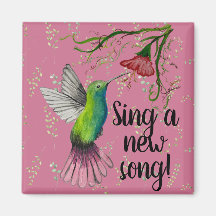 Pretty Colourful Hummingbird Christian Magnet