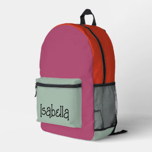 Pretty Colourful Modern Custom Name Printed  Backpack