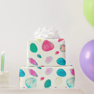 Pretty Colourful Seashells Beige Pattern Wrapping Paper
