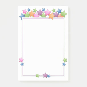 Pretty Colourful Stars Frame Post-it Notes