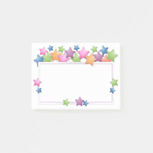 Pretty Colourful Stars Frame Post-it Notes