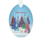 Pretty Colourful Trees Reindeer Christmas