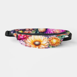 Pretty Colourful Watercolor Floral Bum Bags