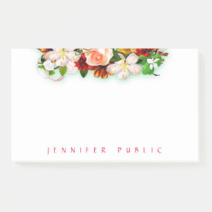 Pretty Colourful Watercolor Flower Bouquet Templat Post-it Notes