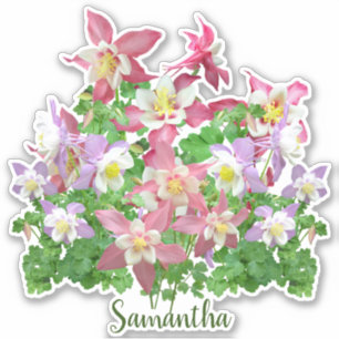 Pretty Columbine Flowers Personalised