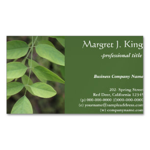 Pretty cool ash tree leaves green business cards. Magnetic business card