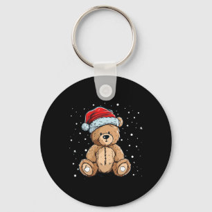 Pretty Cool With Santa Claus Hat For Bears And Xma Key Ring